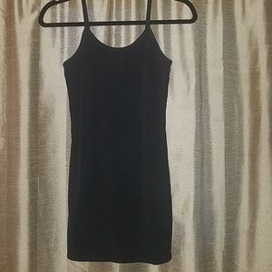 Organic cotton long black cami.